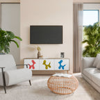 CHILDHOOD MEMORY Mueble de TV de 3 Puertas en Efecto Roble
