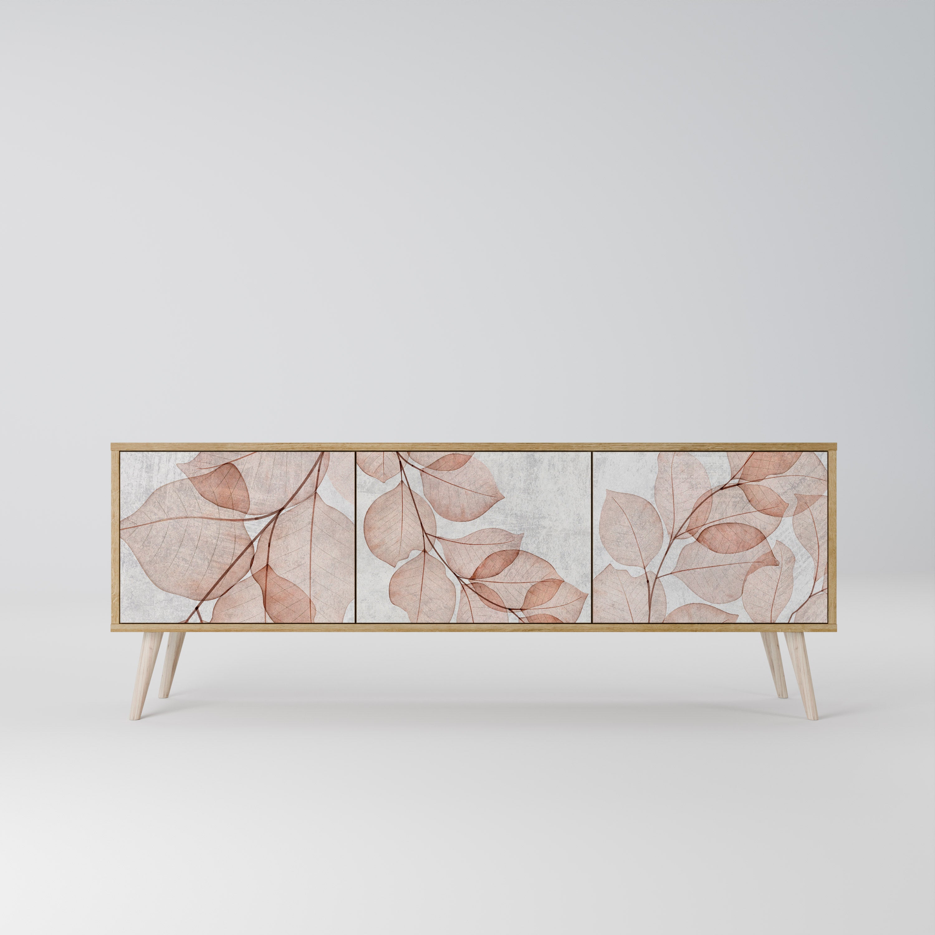 Mueble de TV de 3 puertas AUTUMN FRAGILITY con efecto roble