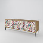 AUTUMN SUNDRIES Mueble de TV de 3 Puertas en Efecto Roble