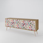 AUTUMN SUNDRIES Mueble de TV de 3 Puertas en Efecto Roble