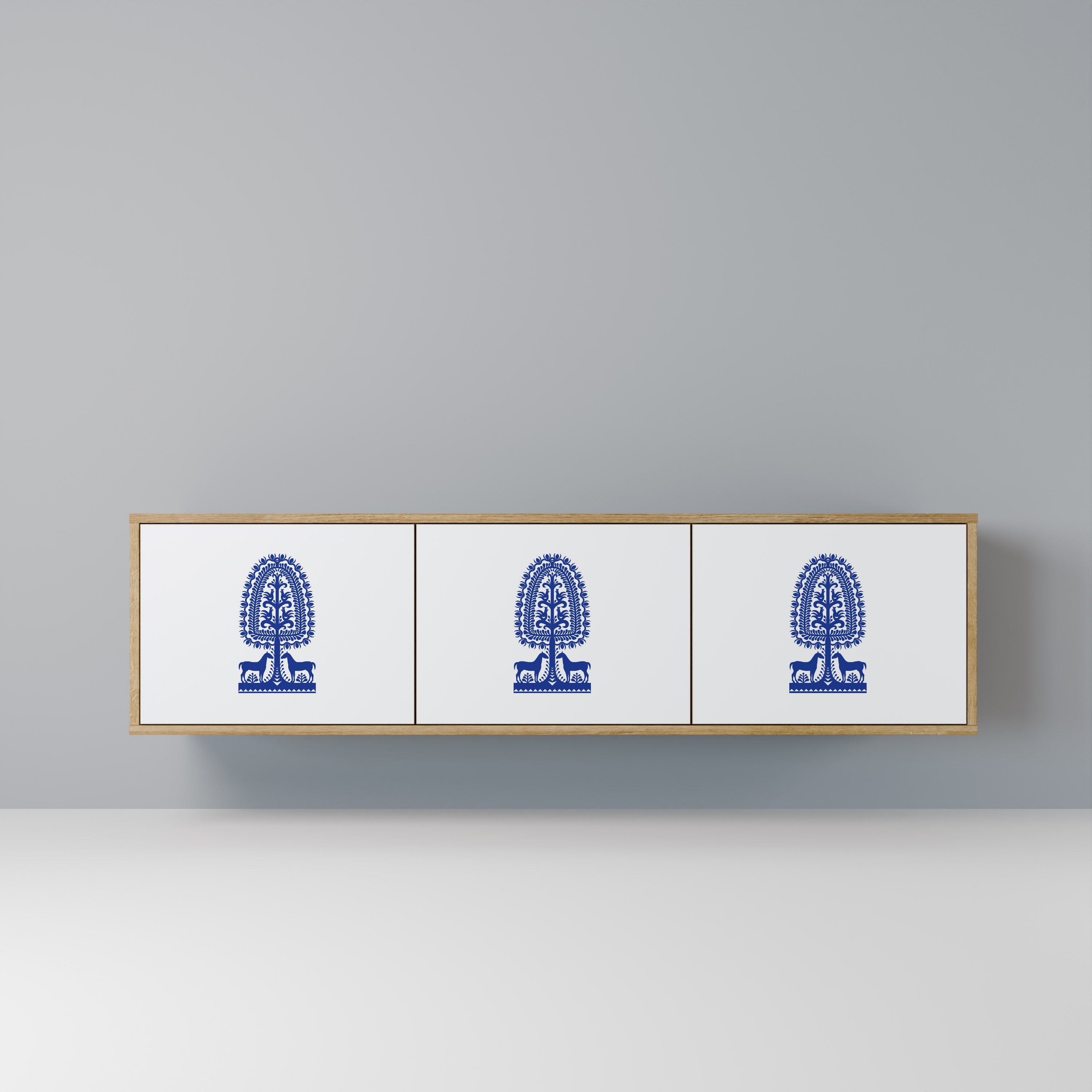 Mueble de TV de 3 puertas con efecto roble de ARTE POPULAR POLACO