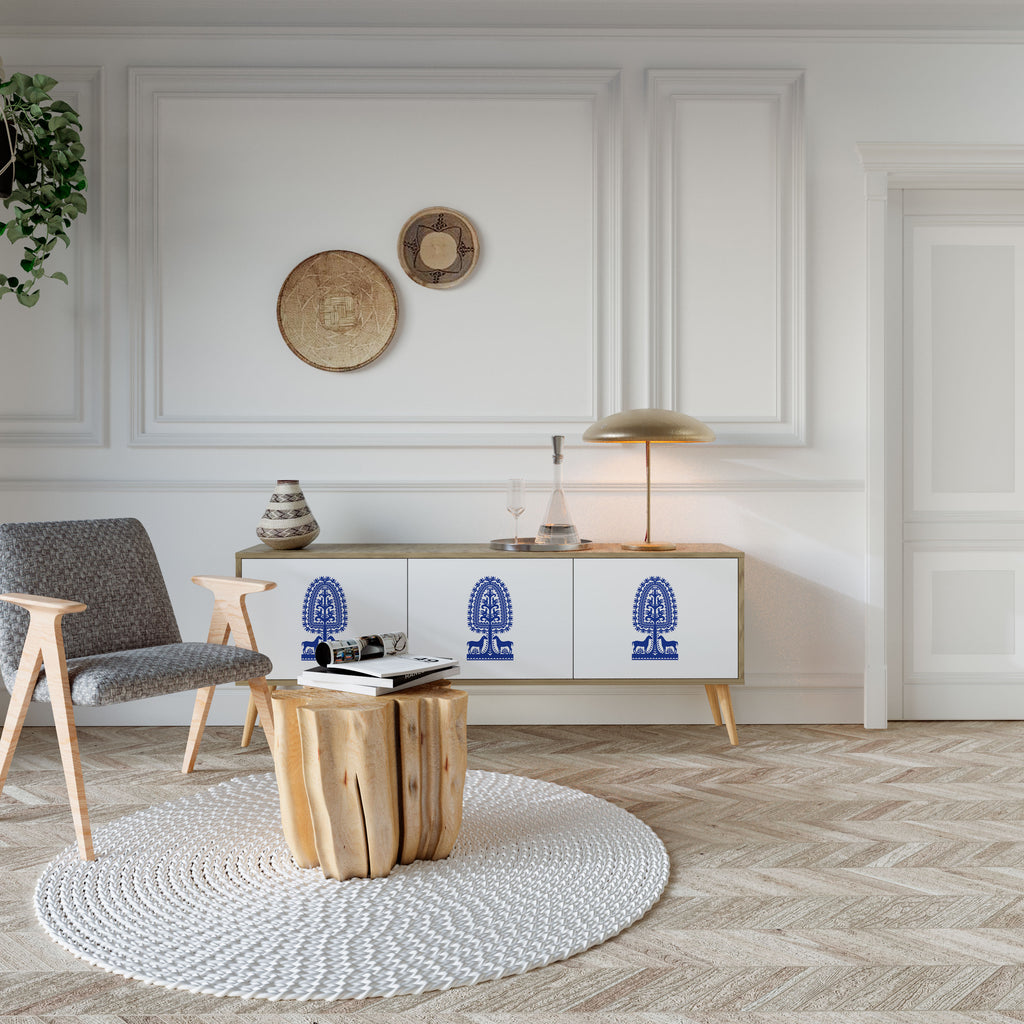 Mueble de TV de 3 puertas con efecto roble de ARTE POPULAR POLACO