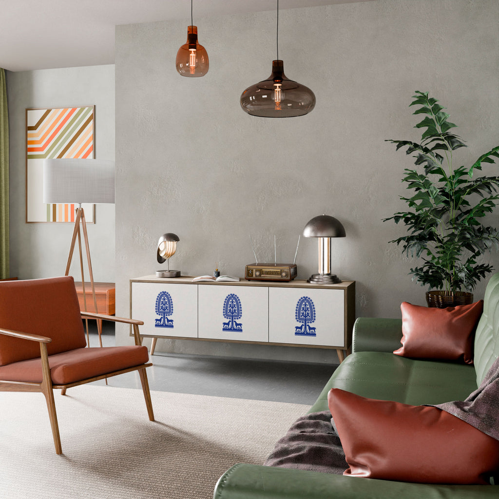 Mueble de TV de 3 puertas con efecto roble de ARTE POPULAR POLACO