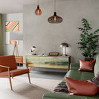 MORNING BY THE LAKE 3-Door TV Stand in Oak Effect