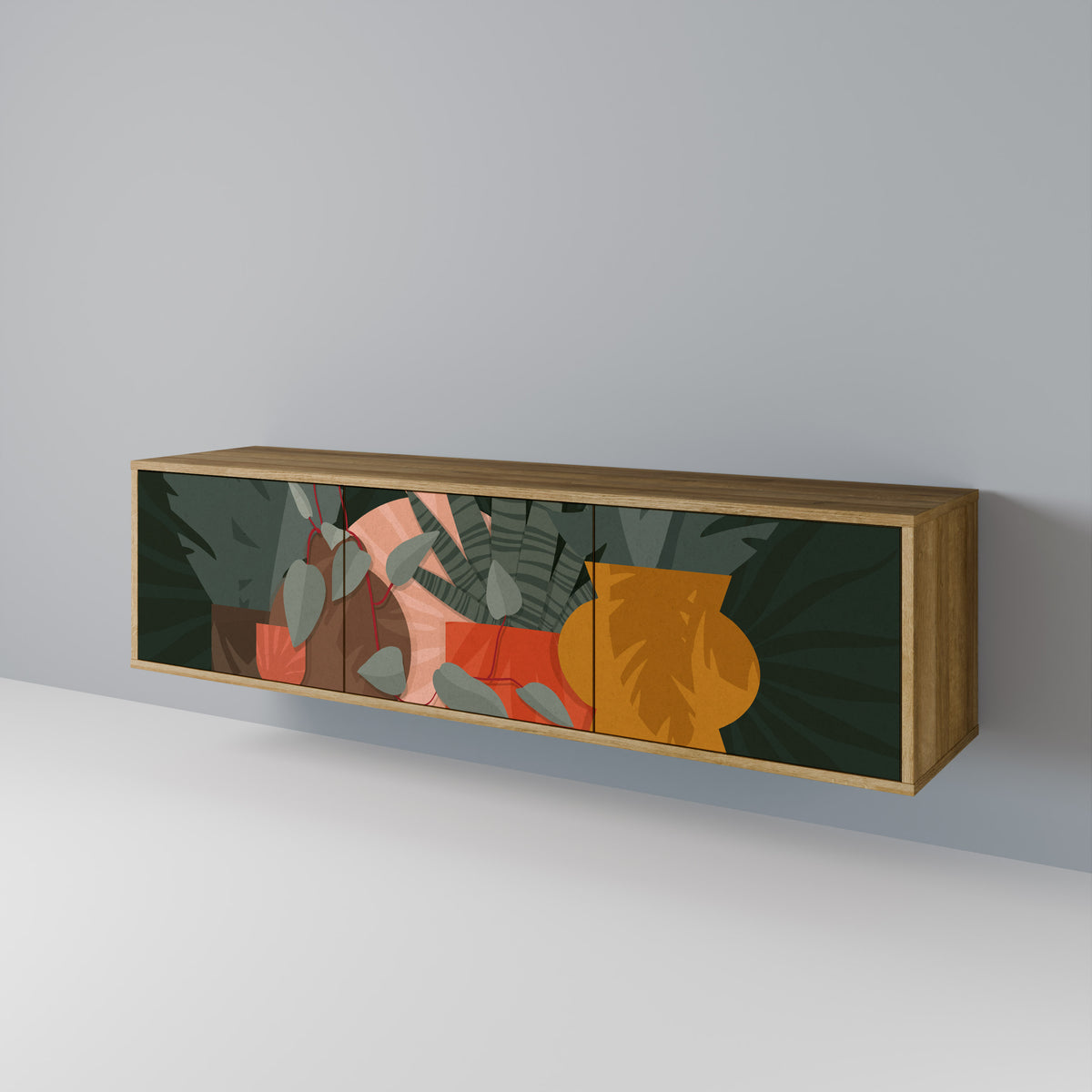 TROPICAL COMPOSITION Mueble de TV de 3 Puertas