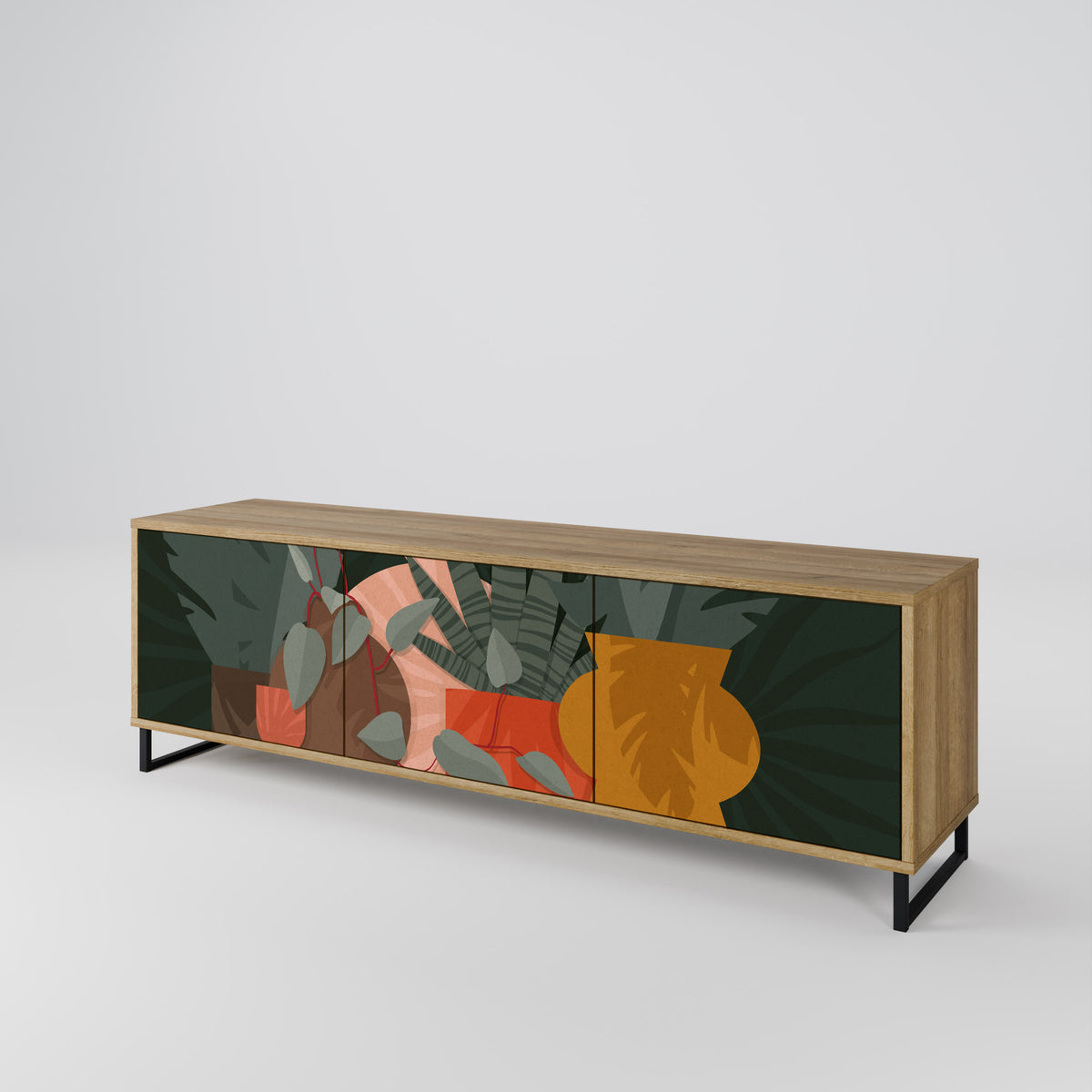 TROPICAL COMPOSITION Mueble de TV de 3 Puertas