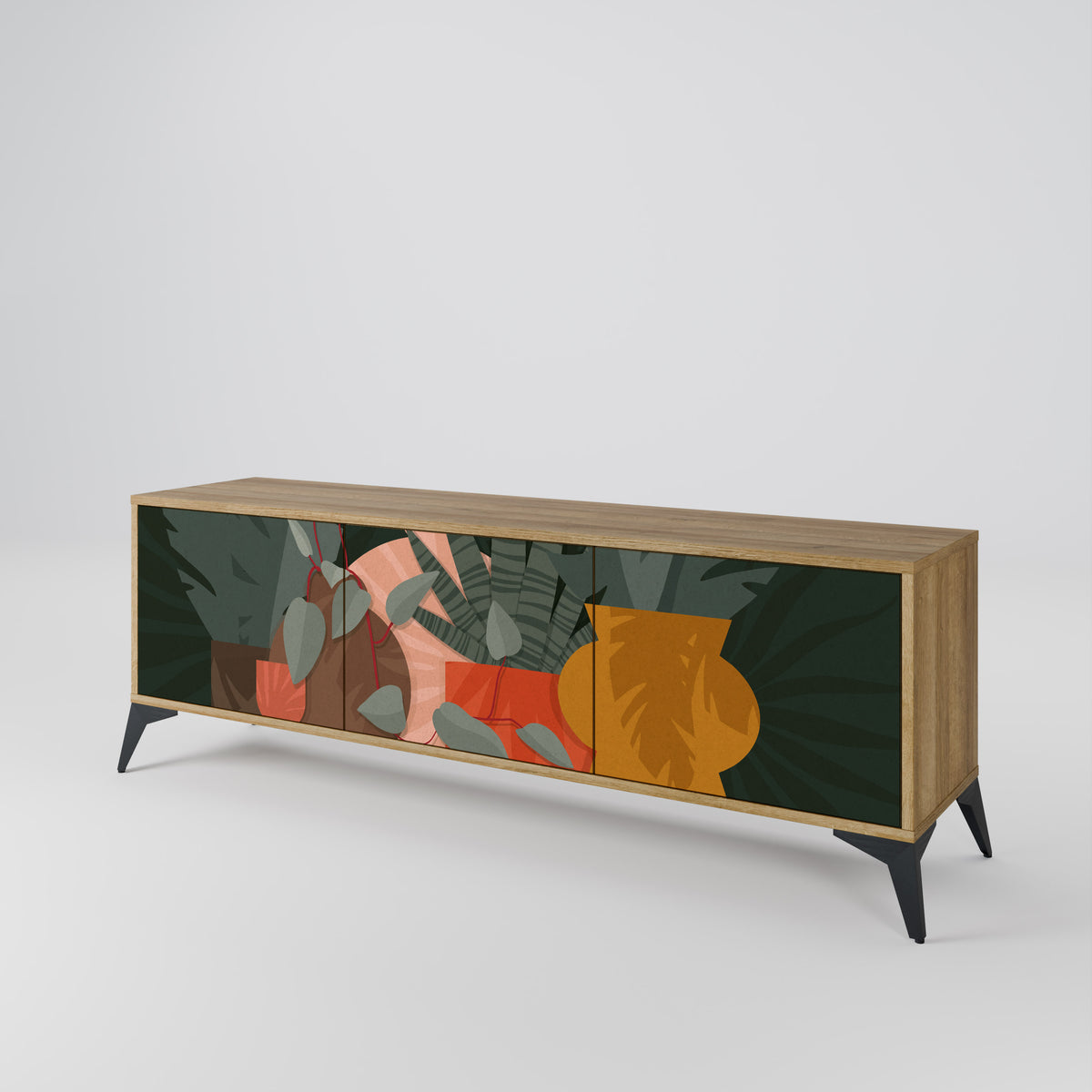 TROPICAL COMPOSITION Mueble de TV de 3 Puertas