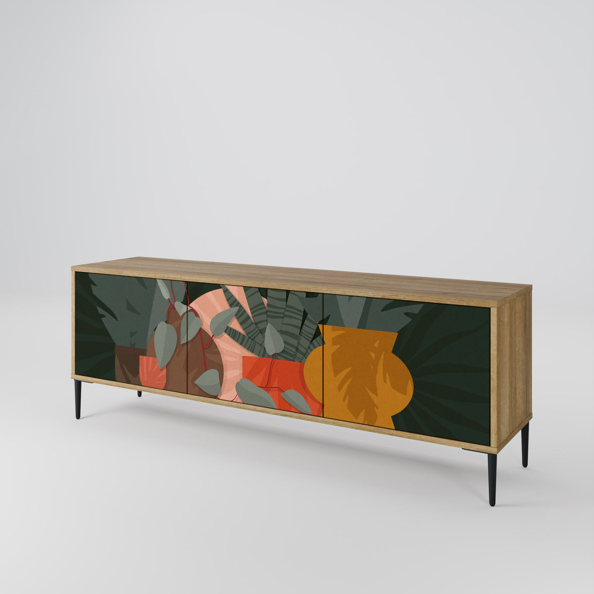 TROPICAL COMPOSITION Mueble de TV de 3 Puertas
