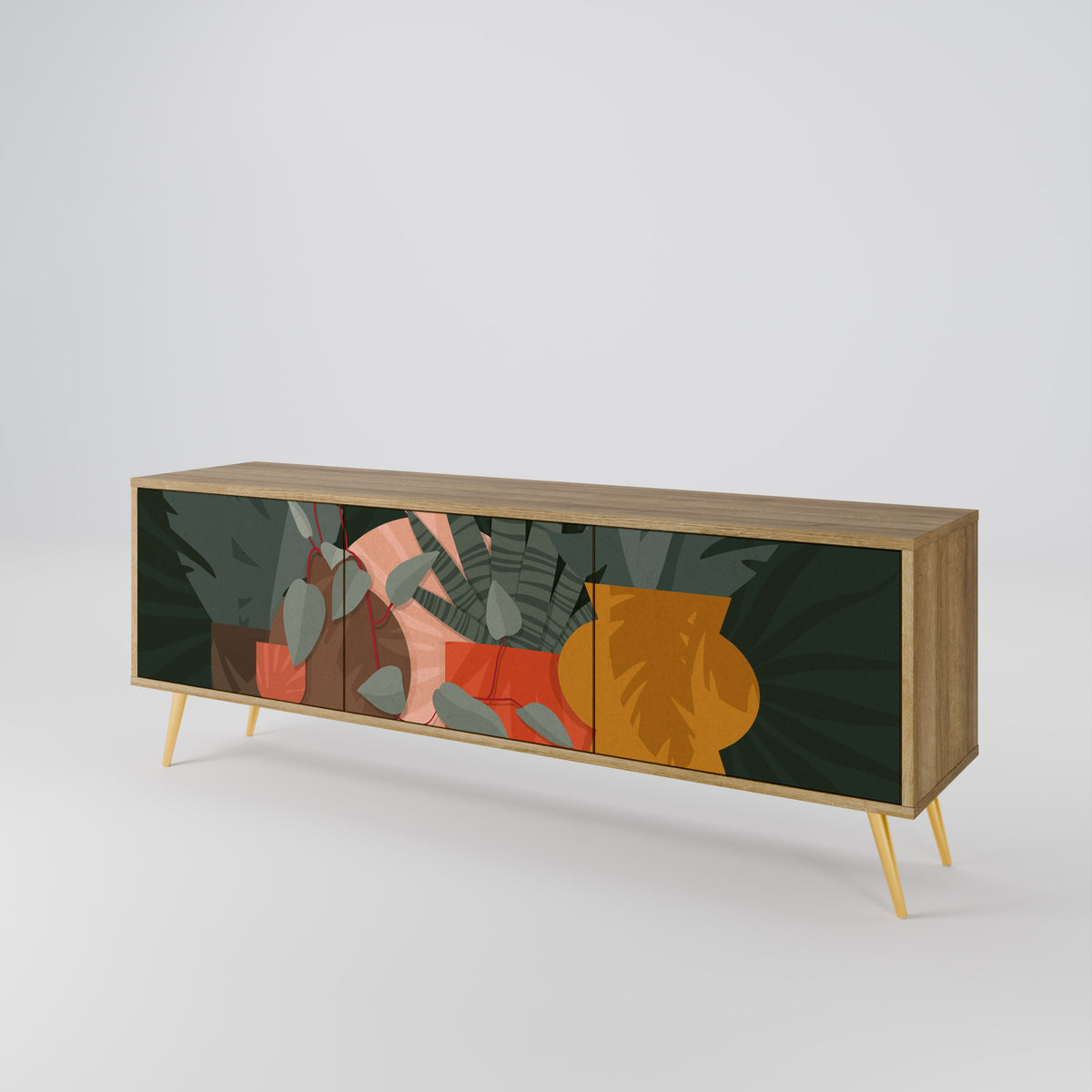 TROPICAL COMPOSITION Mueble de TV de 3 Puertas