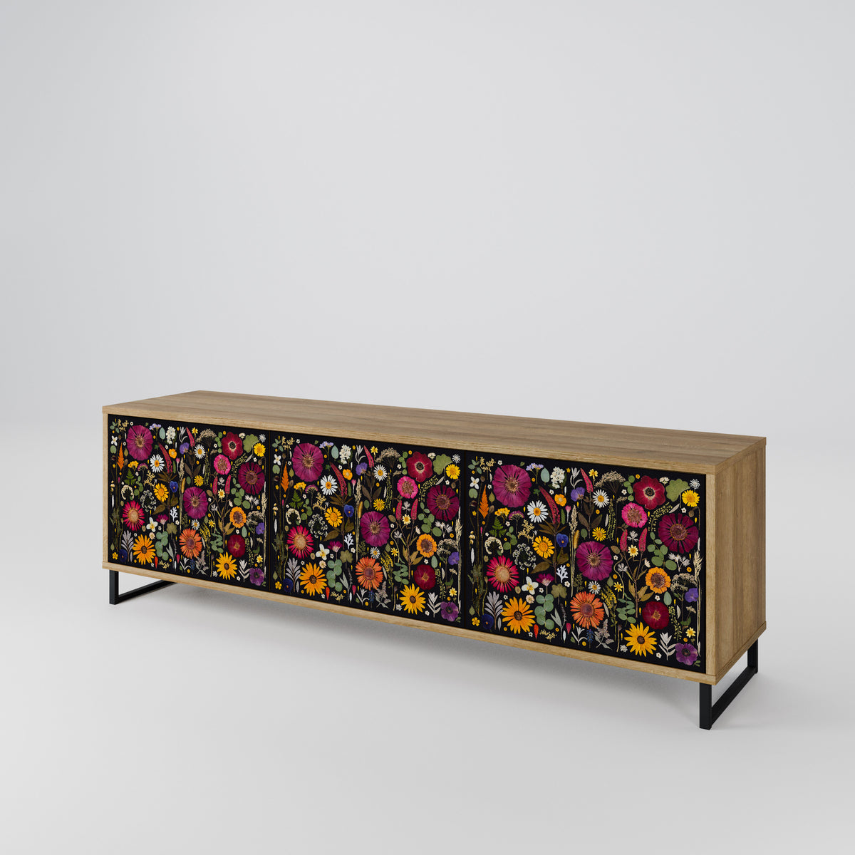 MIDNIGHT GARDEN 3-Door TV Cabinet