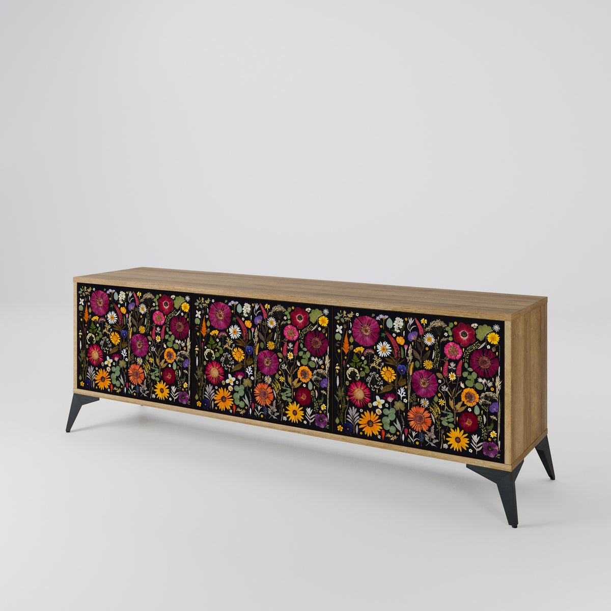MIDNIGHT GARDEN Mueble de TV de 3 Puertas