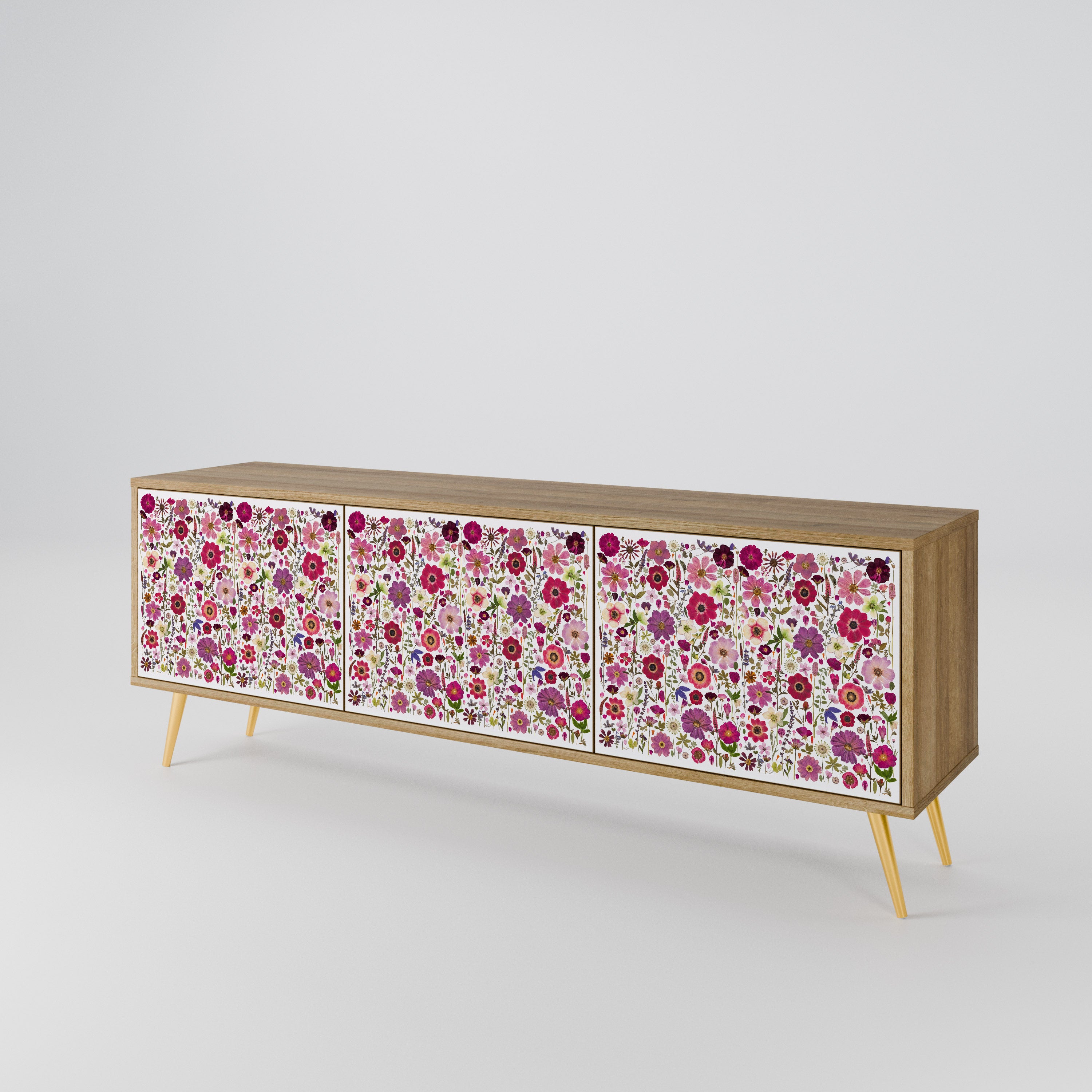 PETAL GARDEN Mueble de TV de 3 Puertas