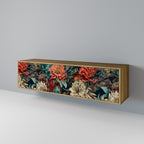 SPROUTING GRACE Mueble de TV de 3 Puertas en Efecto Roble