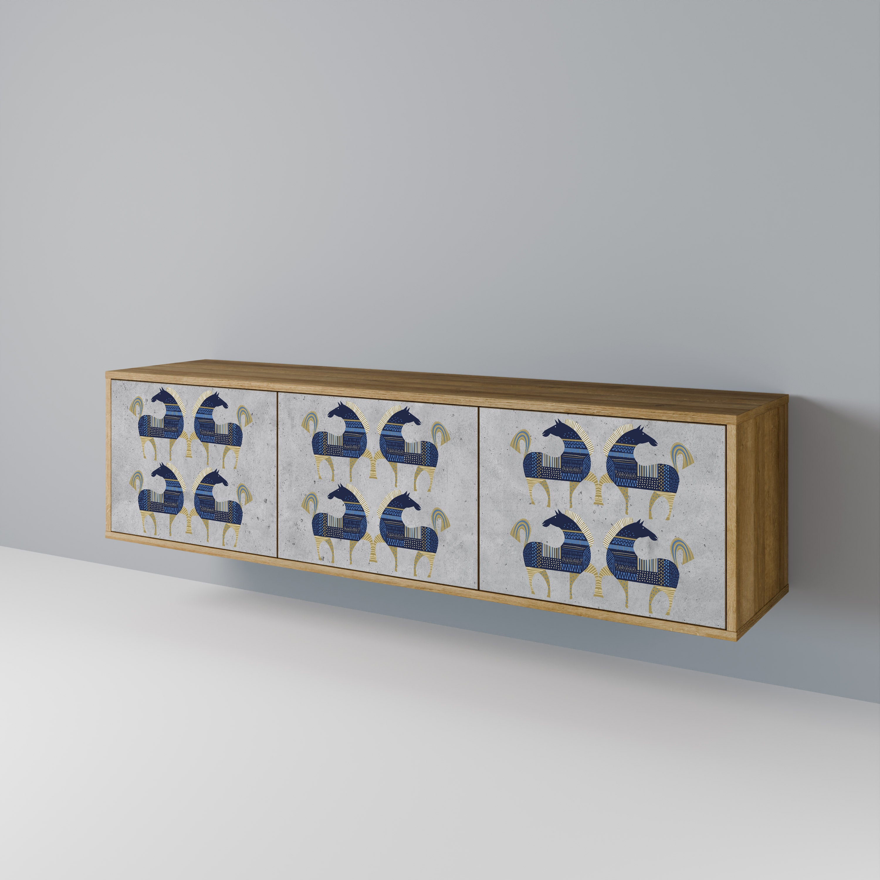 MAJESTIC STEED Mueble de TV de 3 Puertas