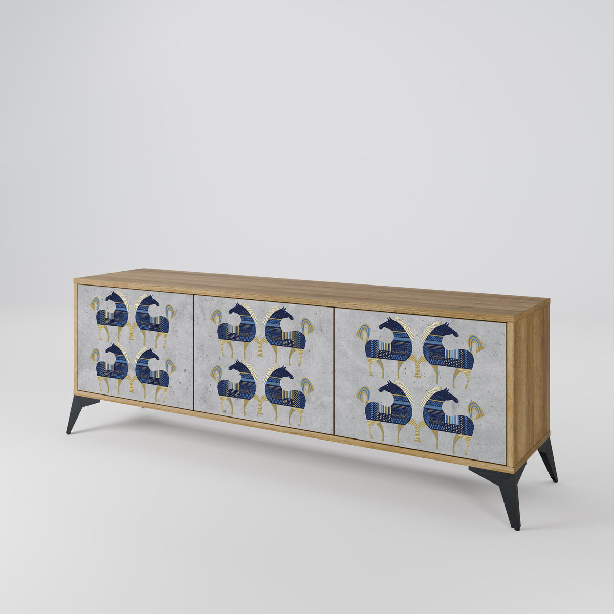 MAJESTIC STEED Mueble de TV de 3 Puertas
