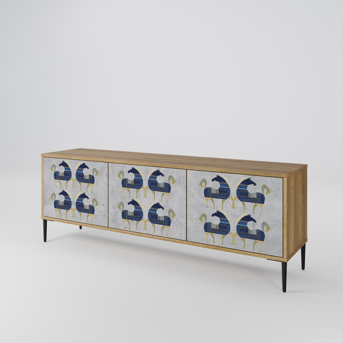 MAJESTIC STEED Mueble de TV de 3 Puertas