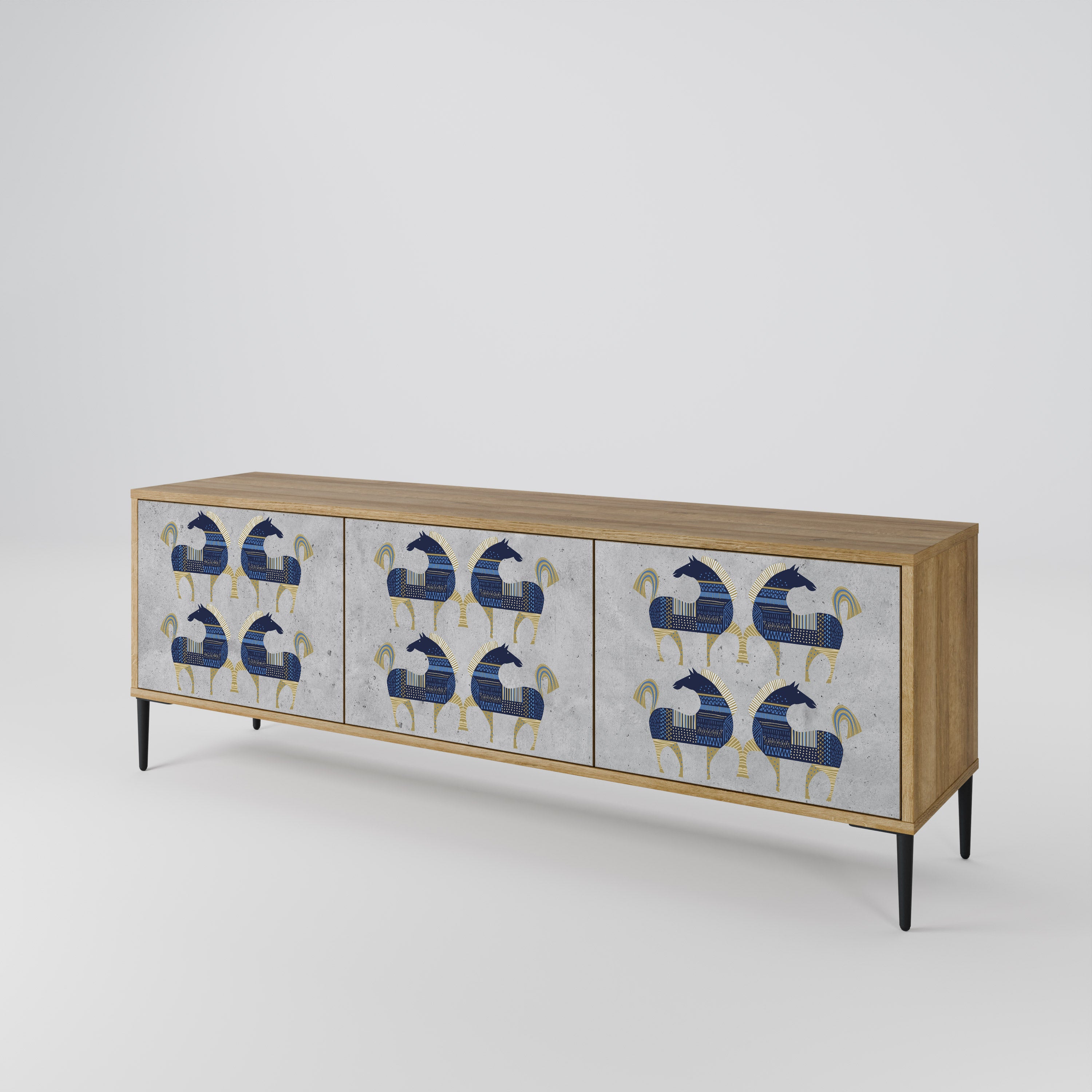 MAJESTIC STEED Mueble de TV de 3 Puertas