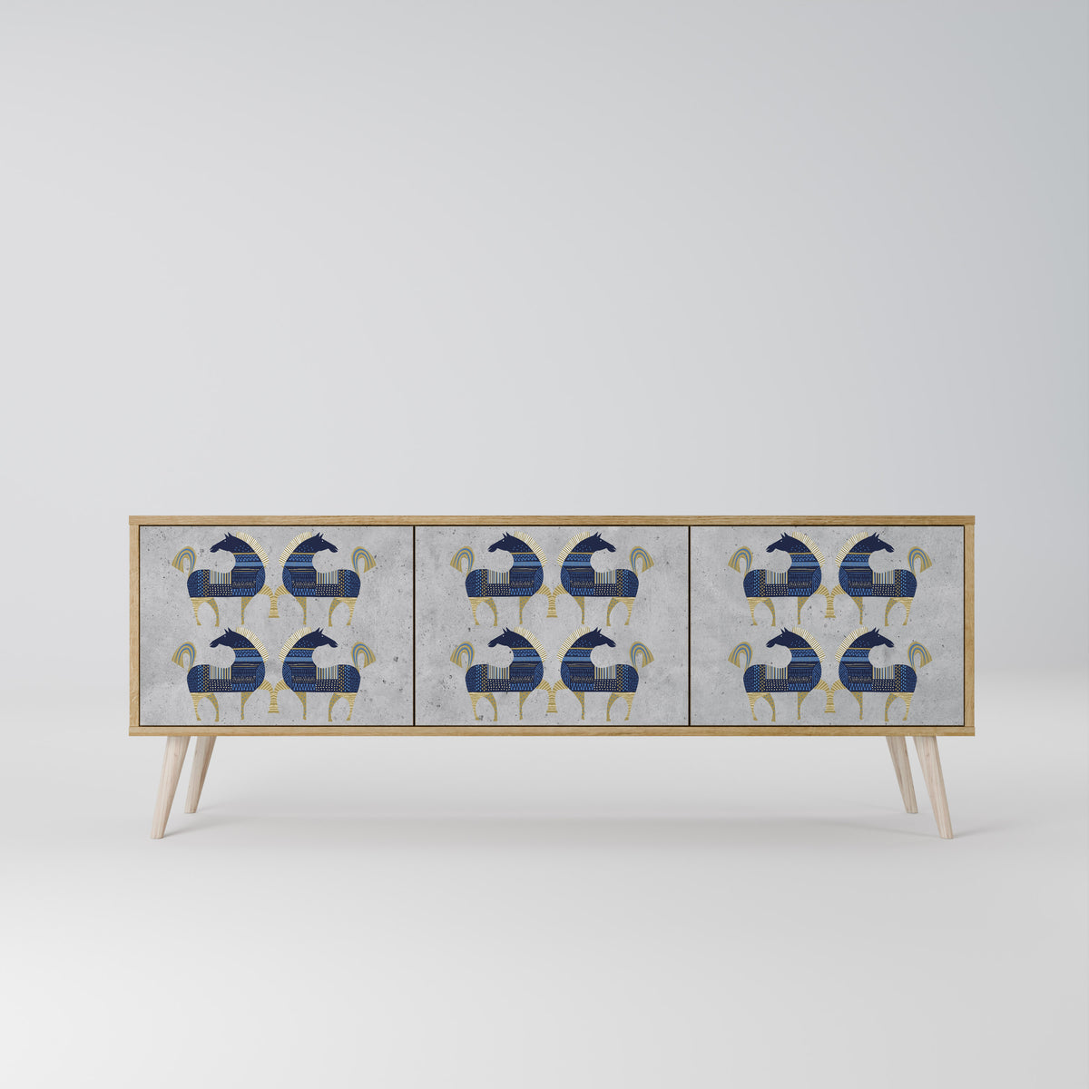 MAJESTIC STEED Mueble de TV de 3 Puertas