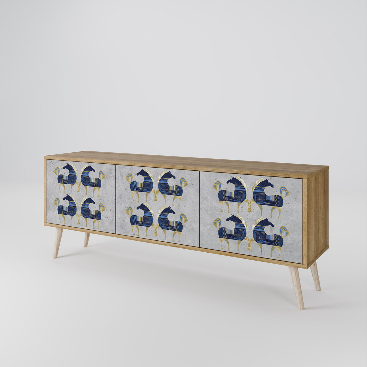 MAJESTIC STEED Mueble de TV de 3 Puertas