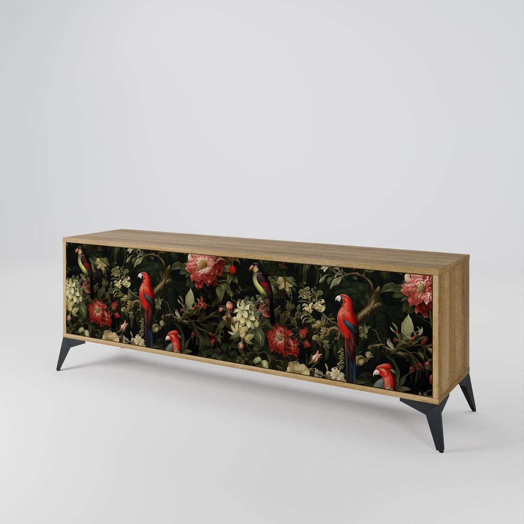 AVIAN GREENERY 3-Door TV Stand in Oak Effect