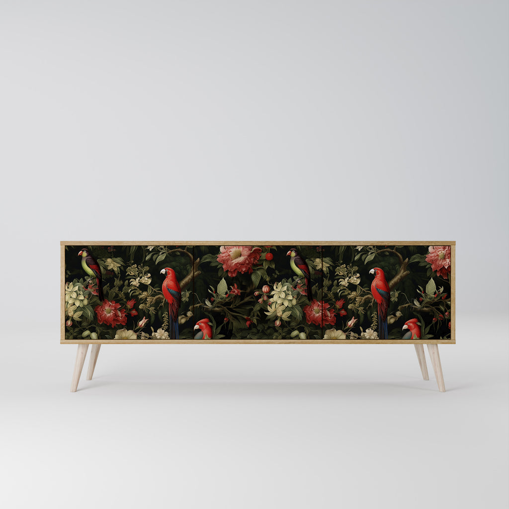 AVIAN GREENERY 3-Door TV Stand in Oak Effect