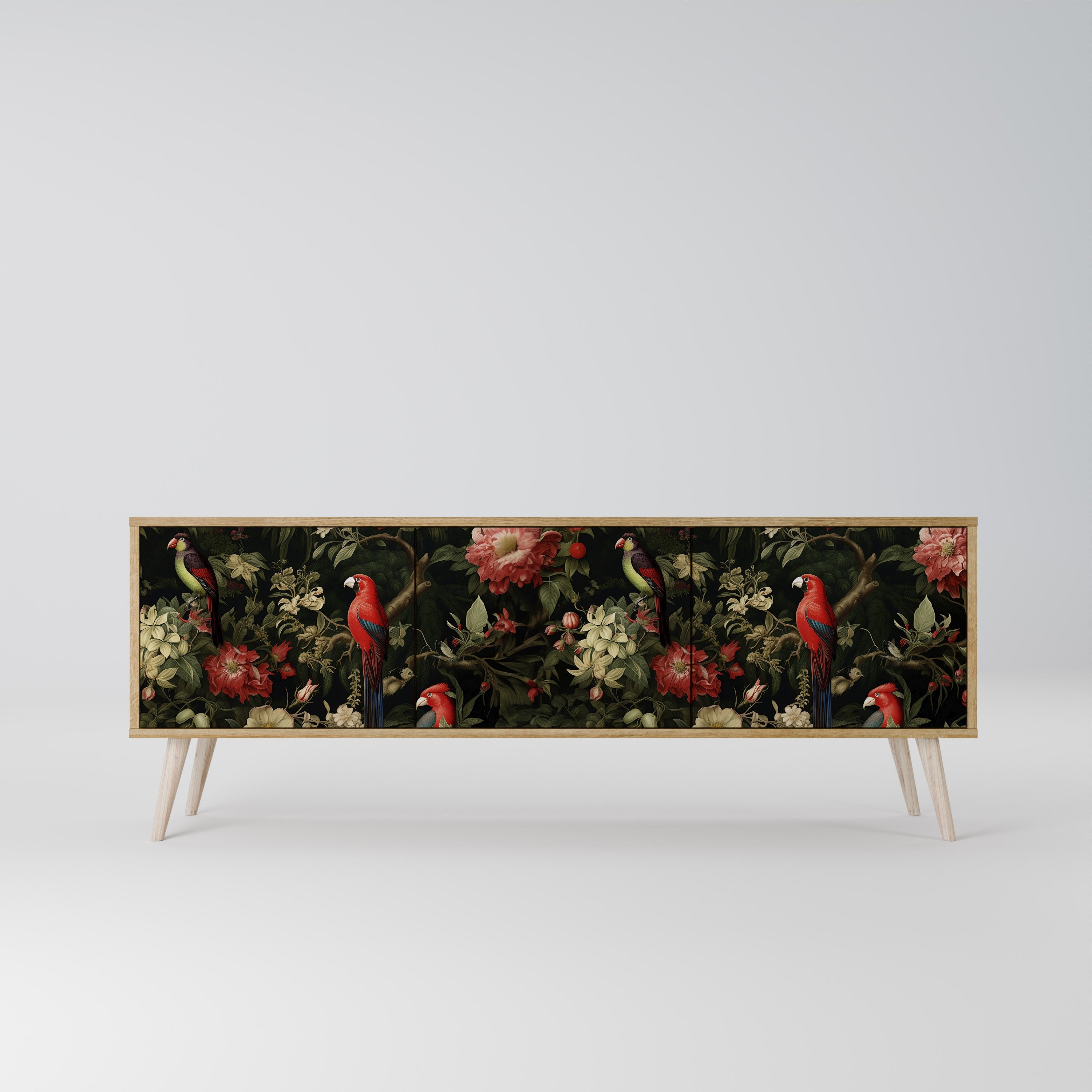 AVIAN GREENERY 3-Door TV Stand in Oak Effect