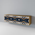 ARTFUL GEOMETRY 3-Door TV Stand in Oak Effect