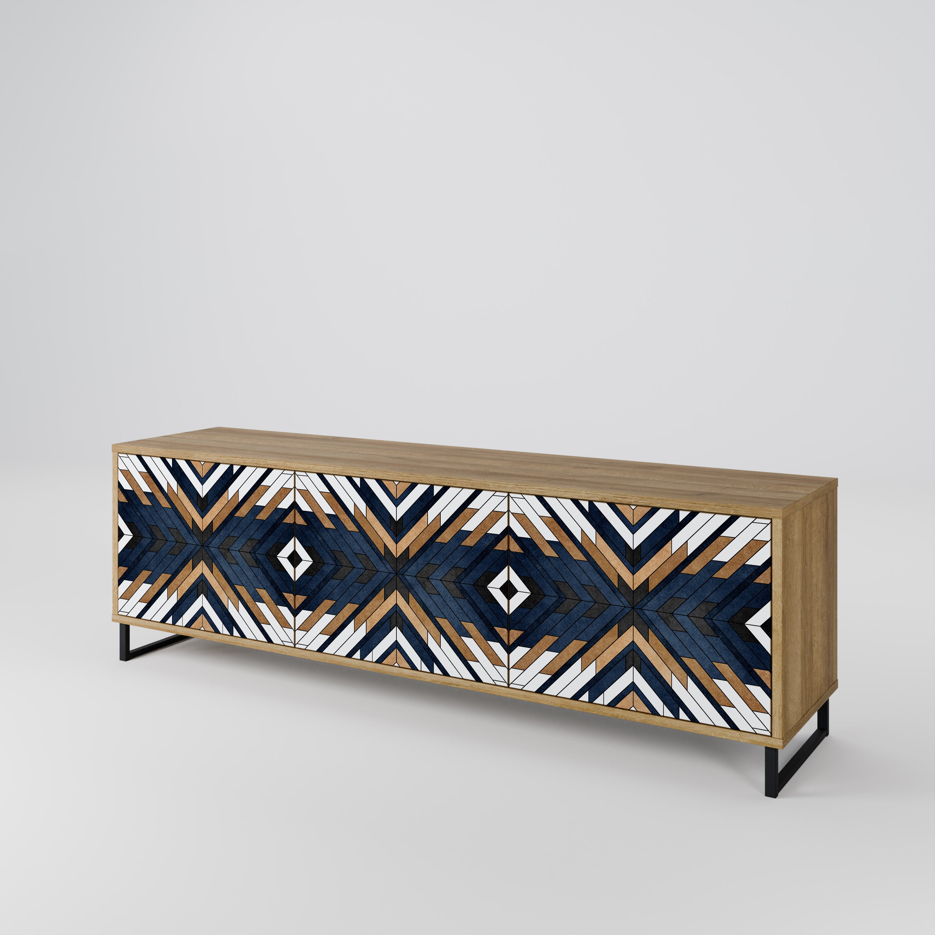 ARTFUL GEOMETRY Mueble de TV de 3 Puertas