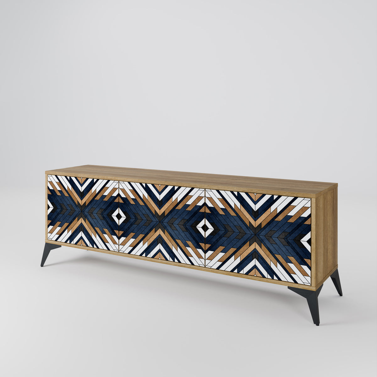 ARTFUL GEOMETRY Mueble de TV de 3 Puertas