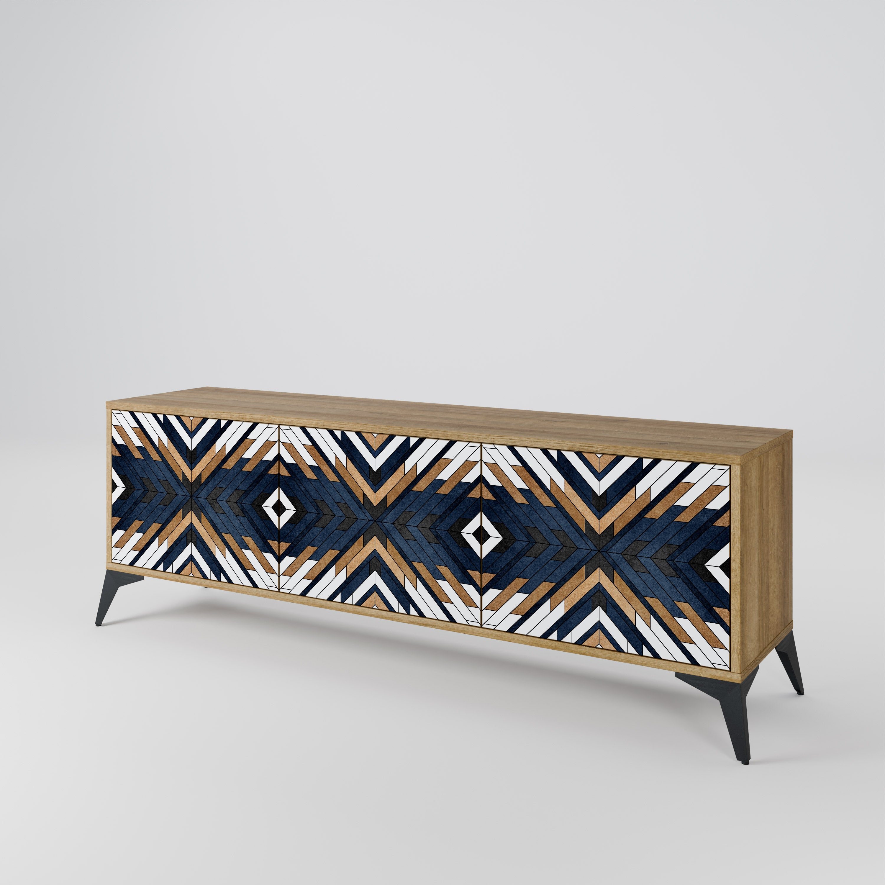 ARTFUL GEOMETRY Mueble de TV de 3 Puertas