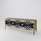ARTFUL GEOMETRY 3-Door TV Stand in Oak Effect