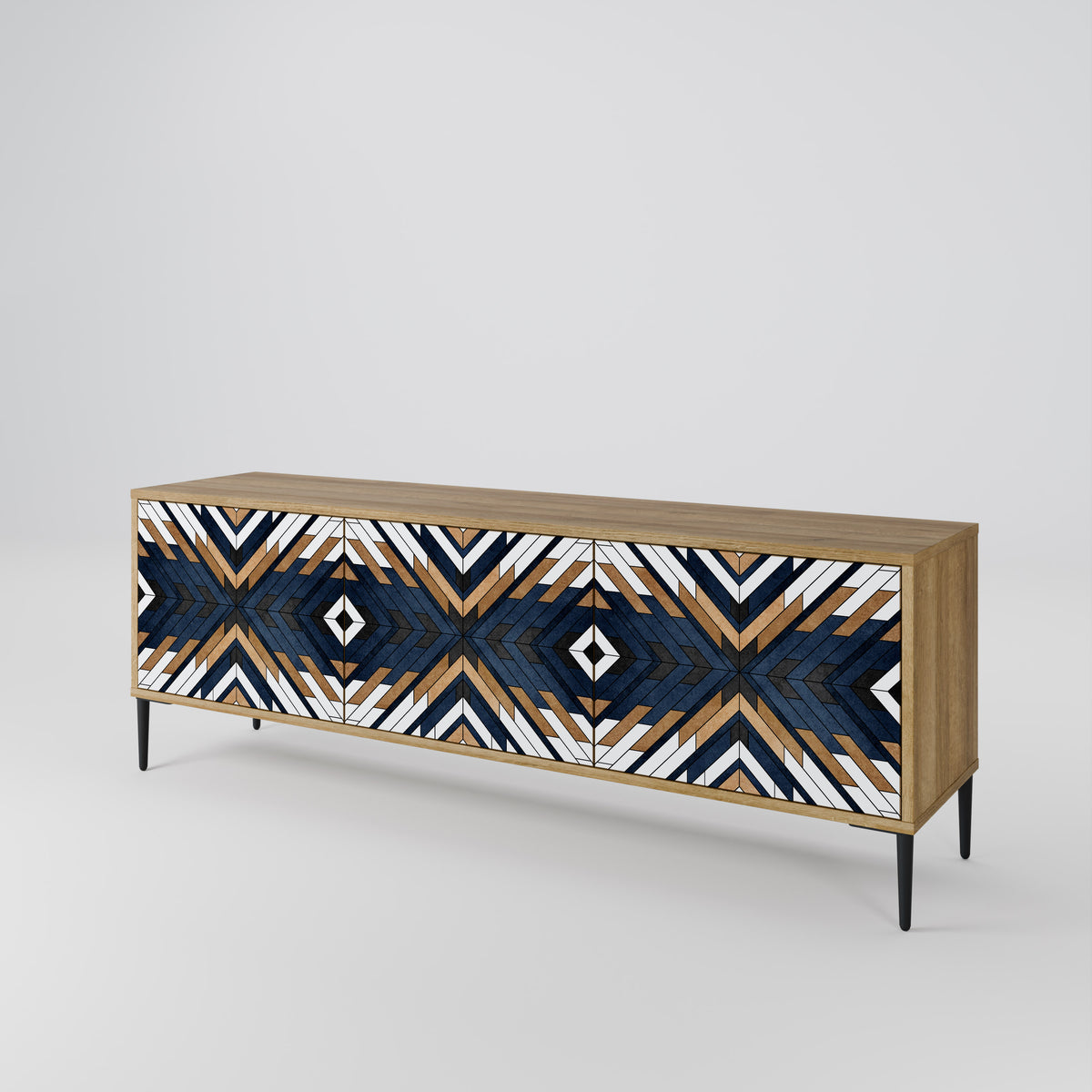 ARTFUL GEOMETRY Mueble de TV de 3 Puertas