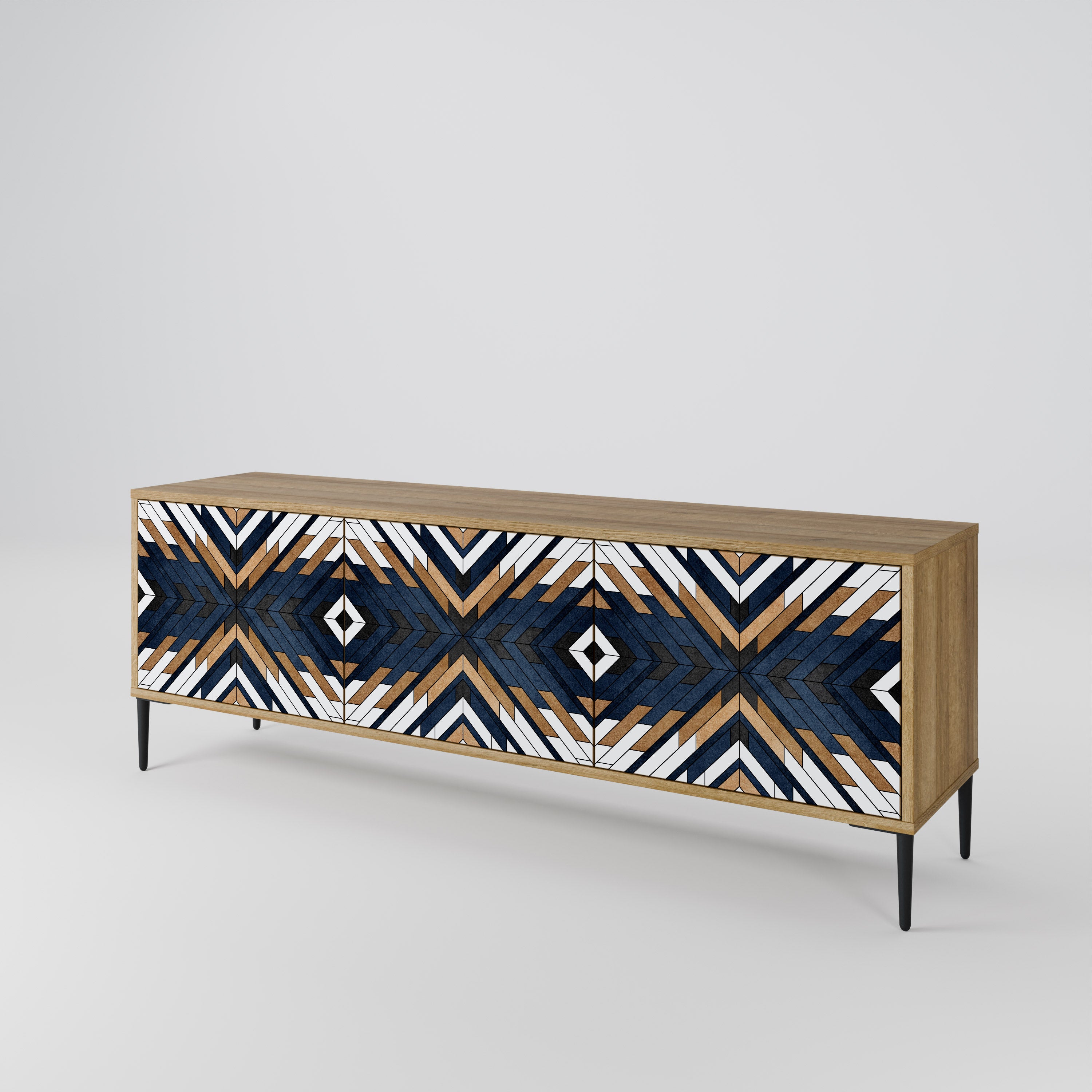 ARTFUL GEOMETRY Mueble de TV de 3 Puertas
