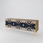 ARTFUL GEOMETRY 3-Door TV Stand in Oak Effect