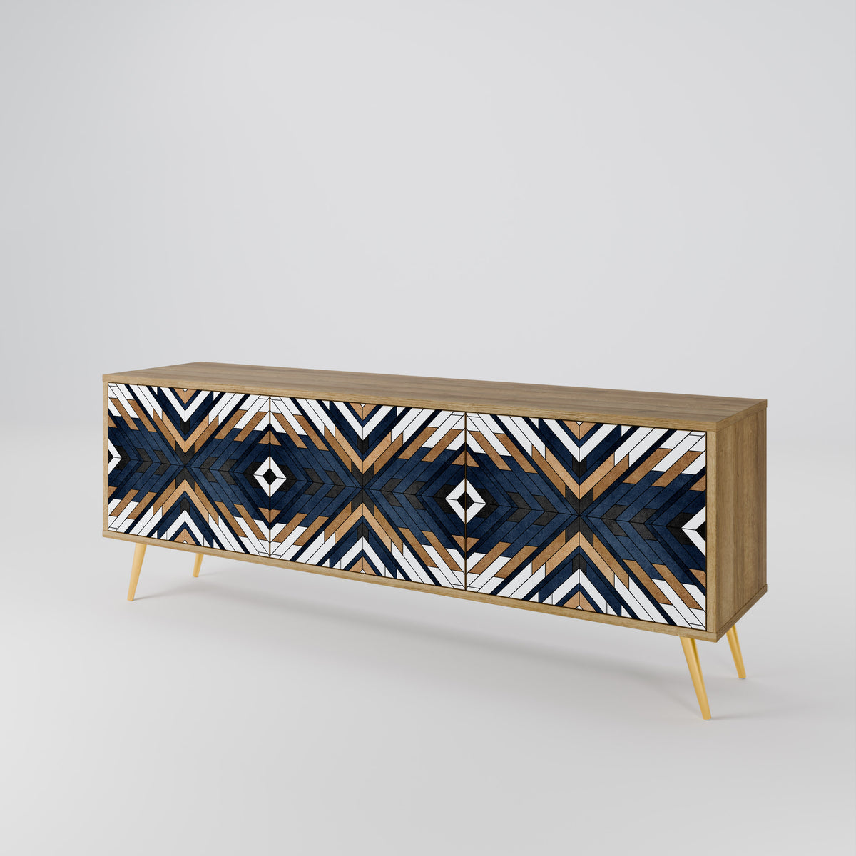 ARTFUL GEOMETRY Mueble de TV de 3 Puertas