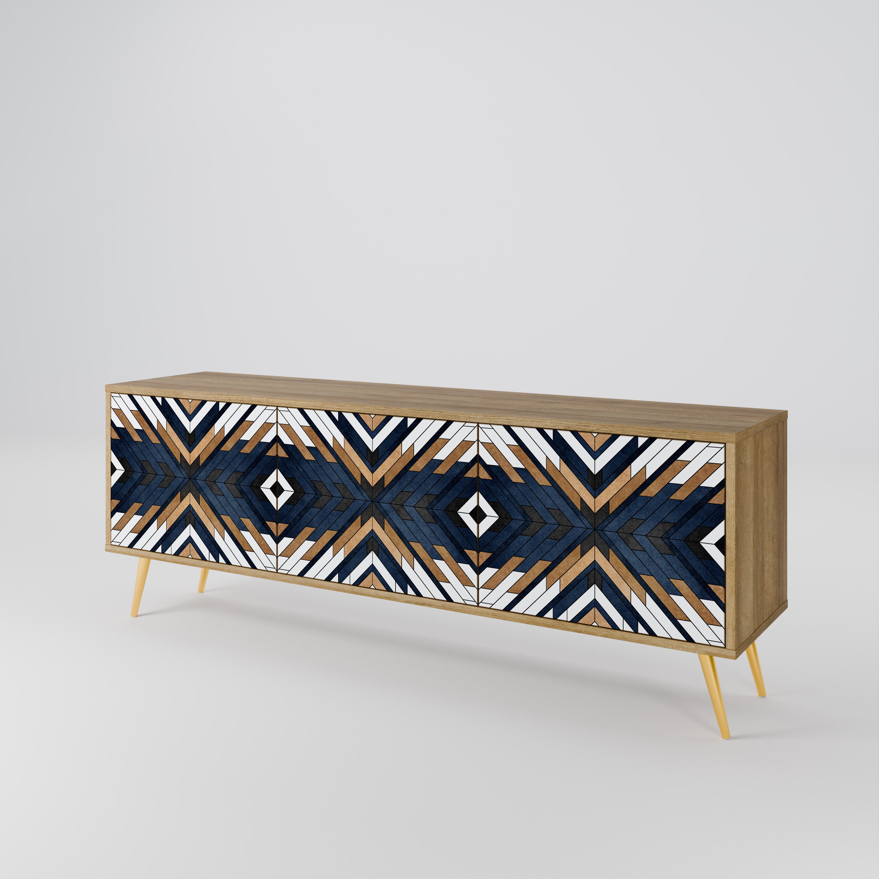 ARTFUL GEOMETRY Mueble de TV de 3 Puertas
