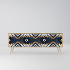 ARTFUL GEOMETRY 3-Door TV Stand in Oak Effect