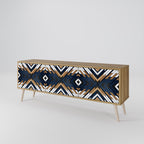 ARTFUL GEOMETRY 3-Door TV Stand in Oak Effect