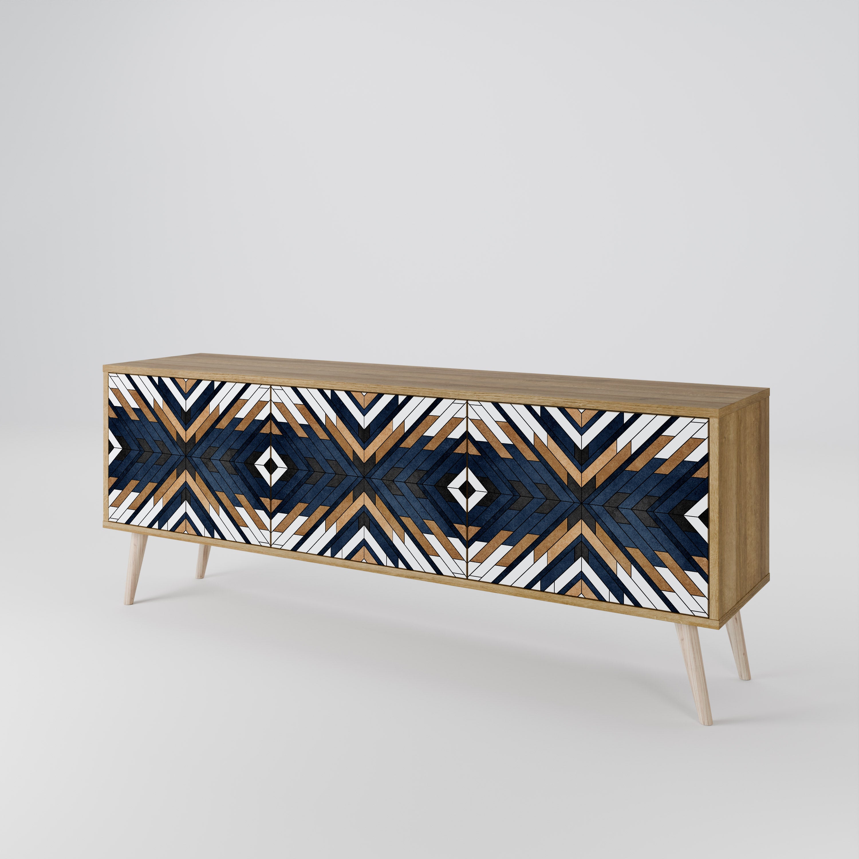 ARTFUL GEOMETRY Mueble de TV de 3 Puertas