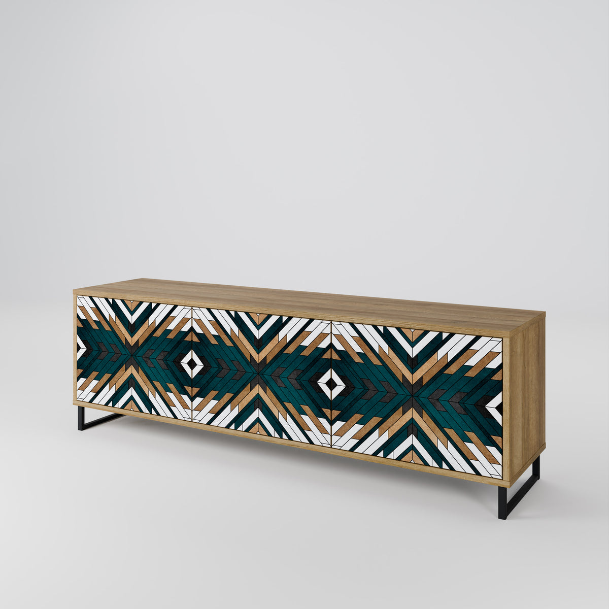 ARTISTIC GEOMETRY Mueble de TV de 3 Puertas