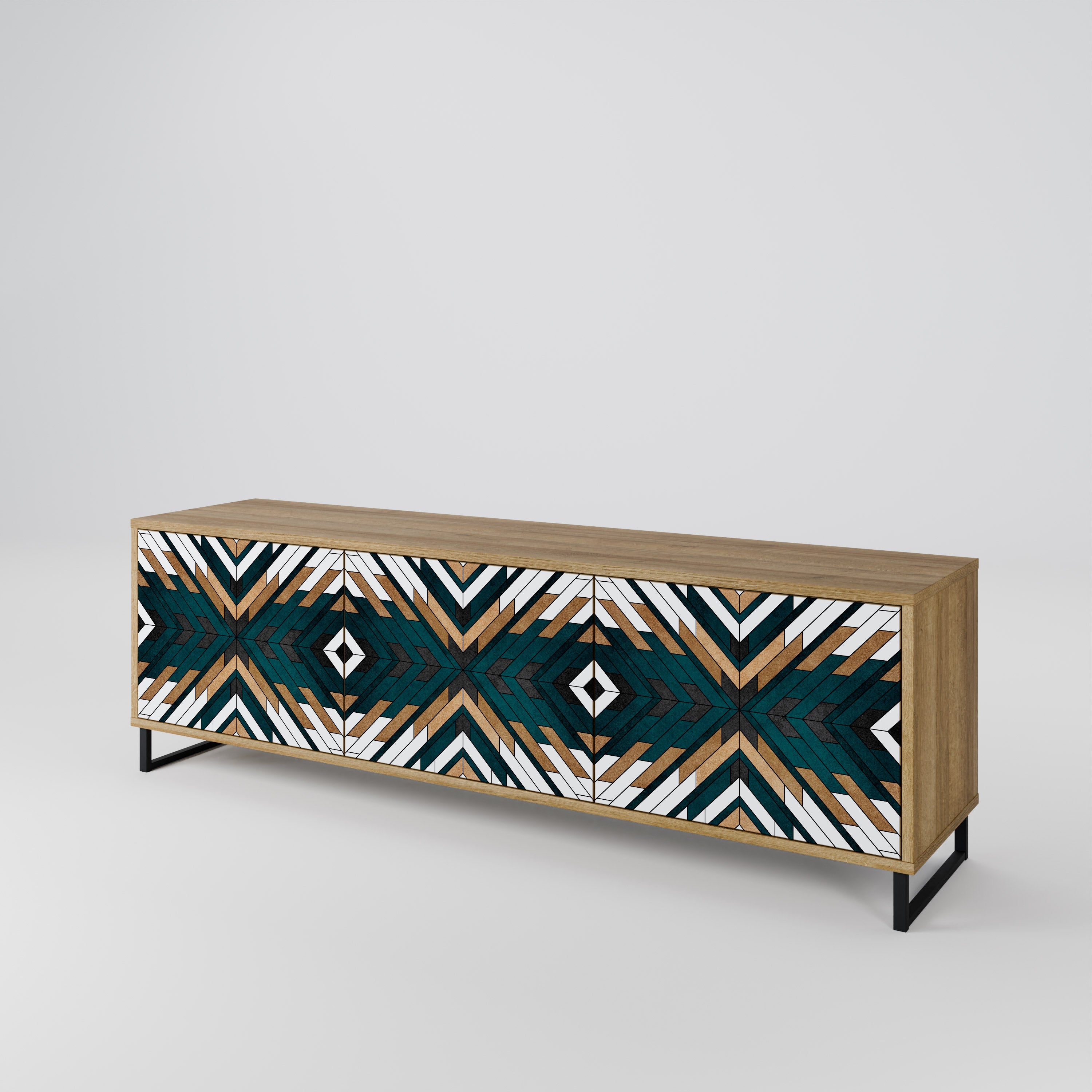 ARTISTIC GEOMETRY Mueble de TV de 3 Puertas