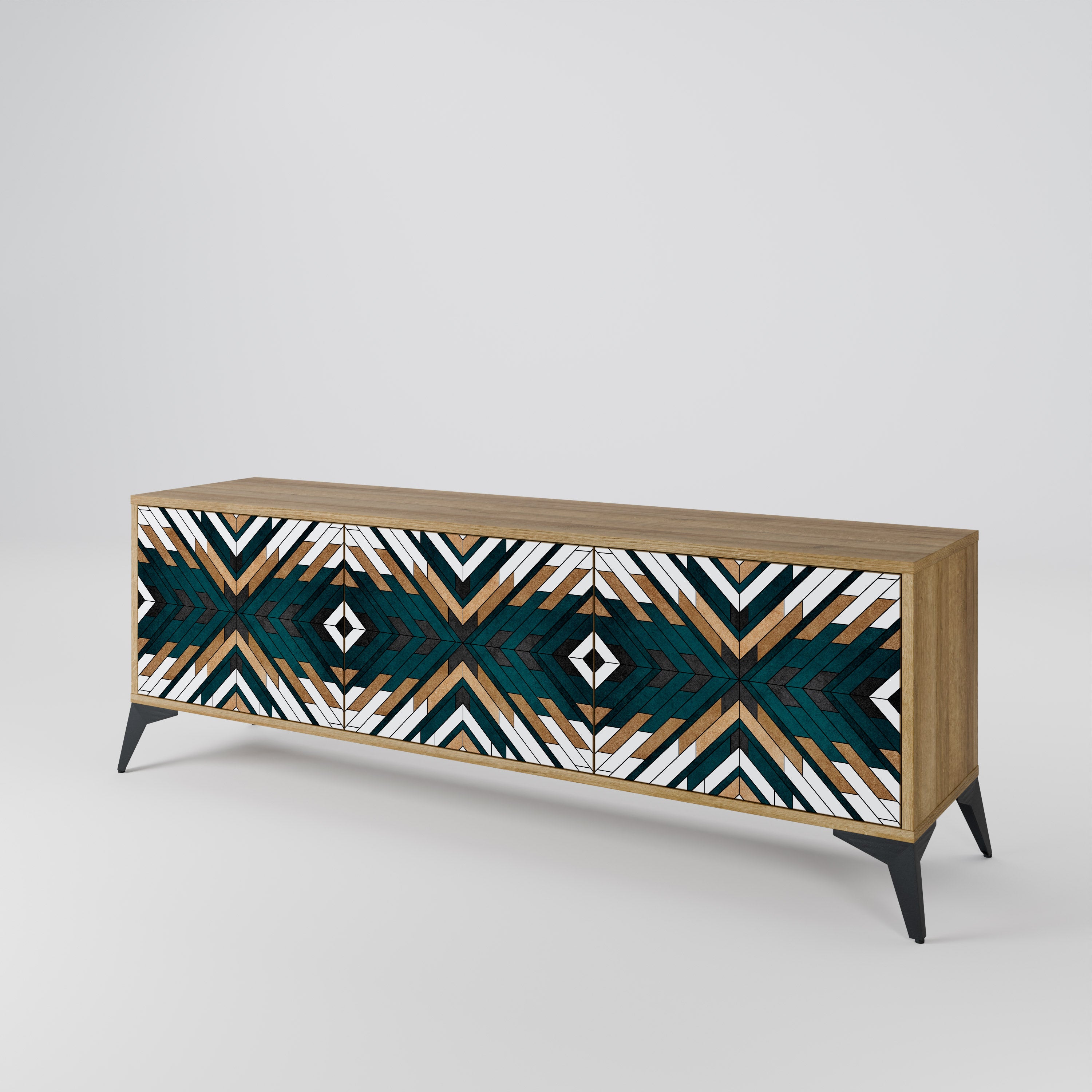 ARTISTIC GEOMETRY Mueble de TV de 3 Puertas