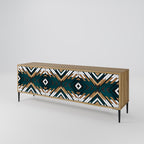 ARTISTIC GEOMETRY 3-Door TV Stand in Oak Effect