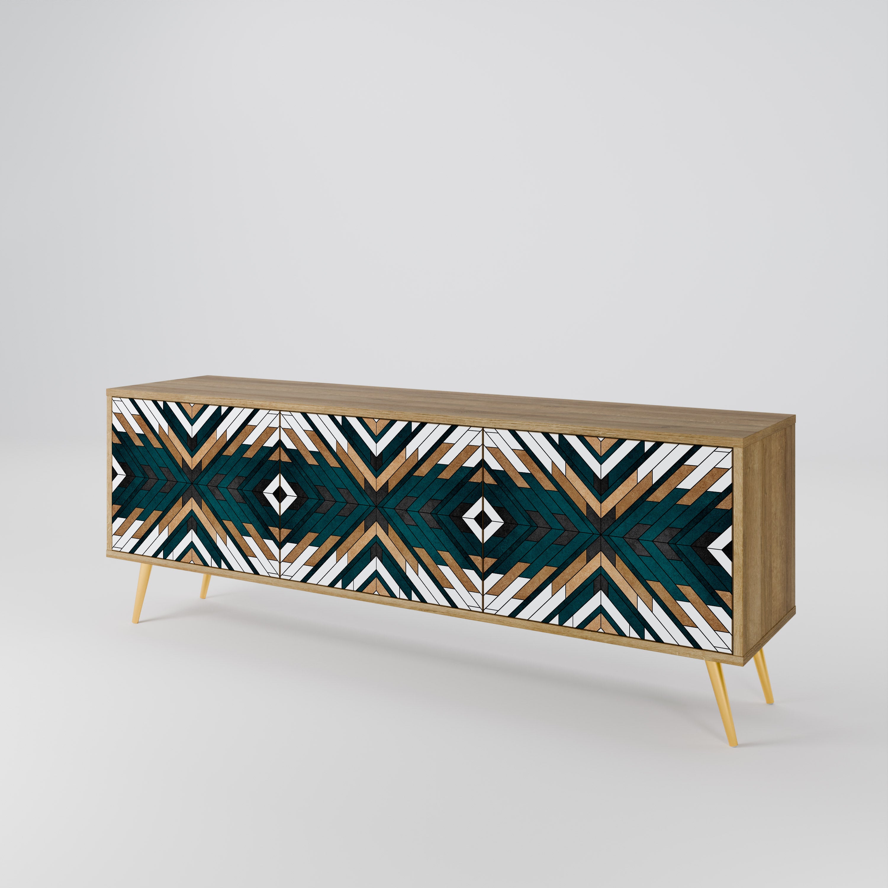 ARTISTIC GEOMETRY Mueble de TV de 3 Puertas