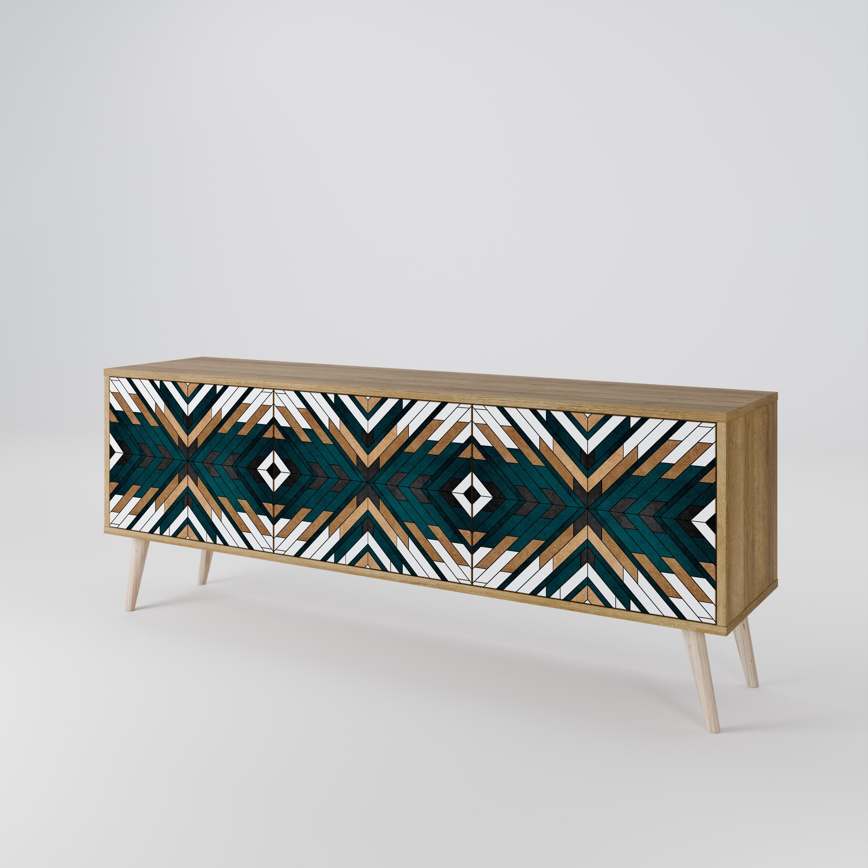 ARTISTIC GEOMETRY Mueble de TV de 3 Puertas