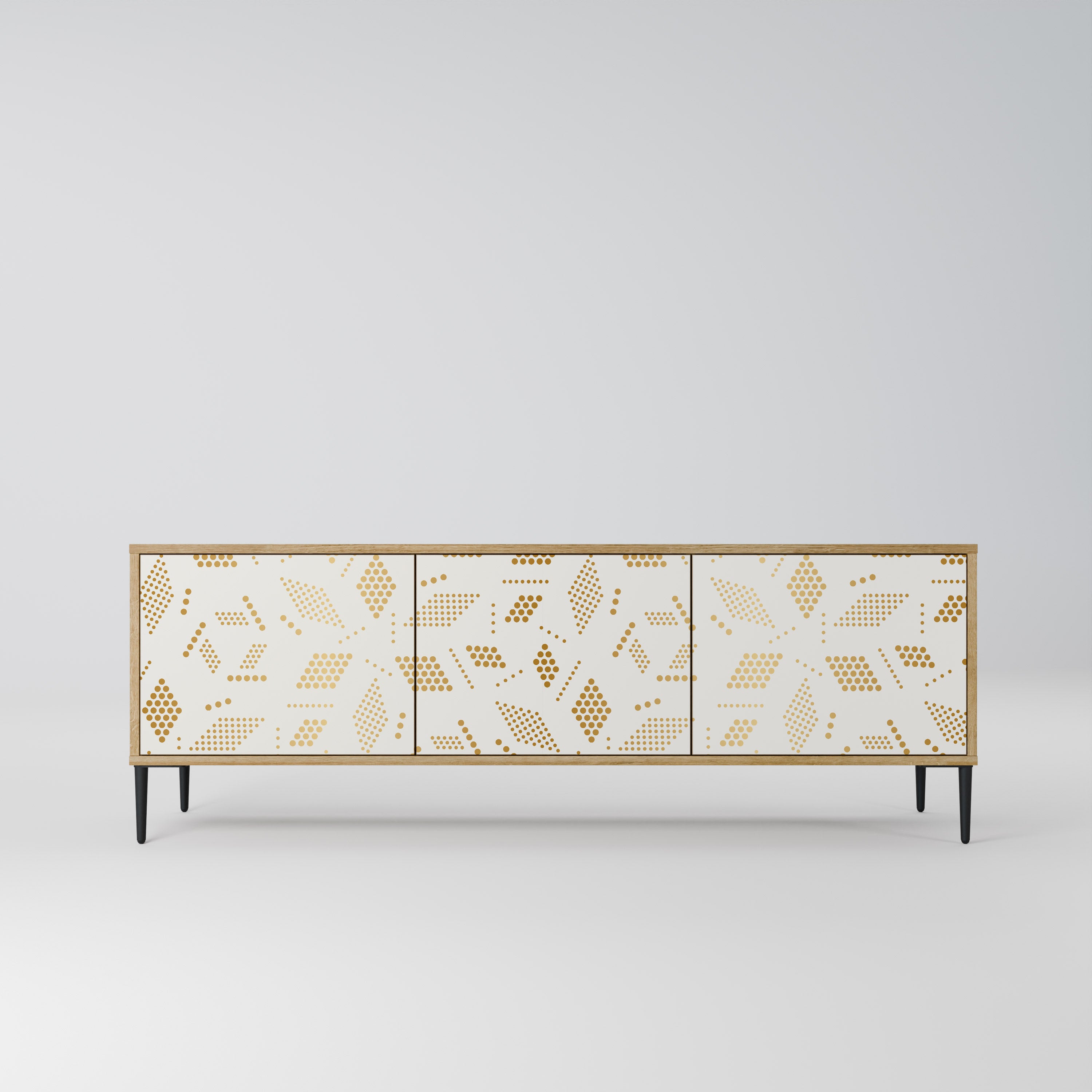 SPOTTED DAZE 3-Door TV Stand in Oak Effect
