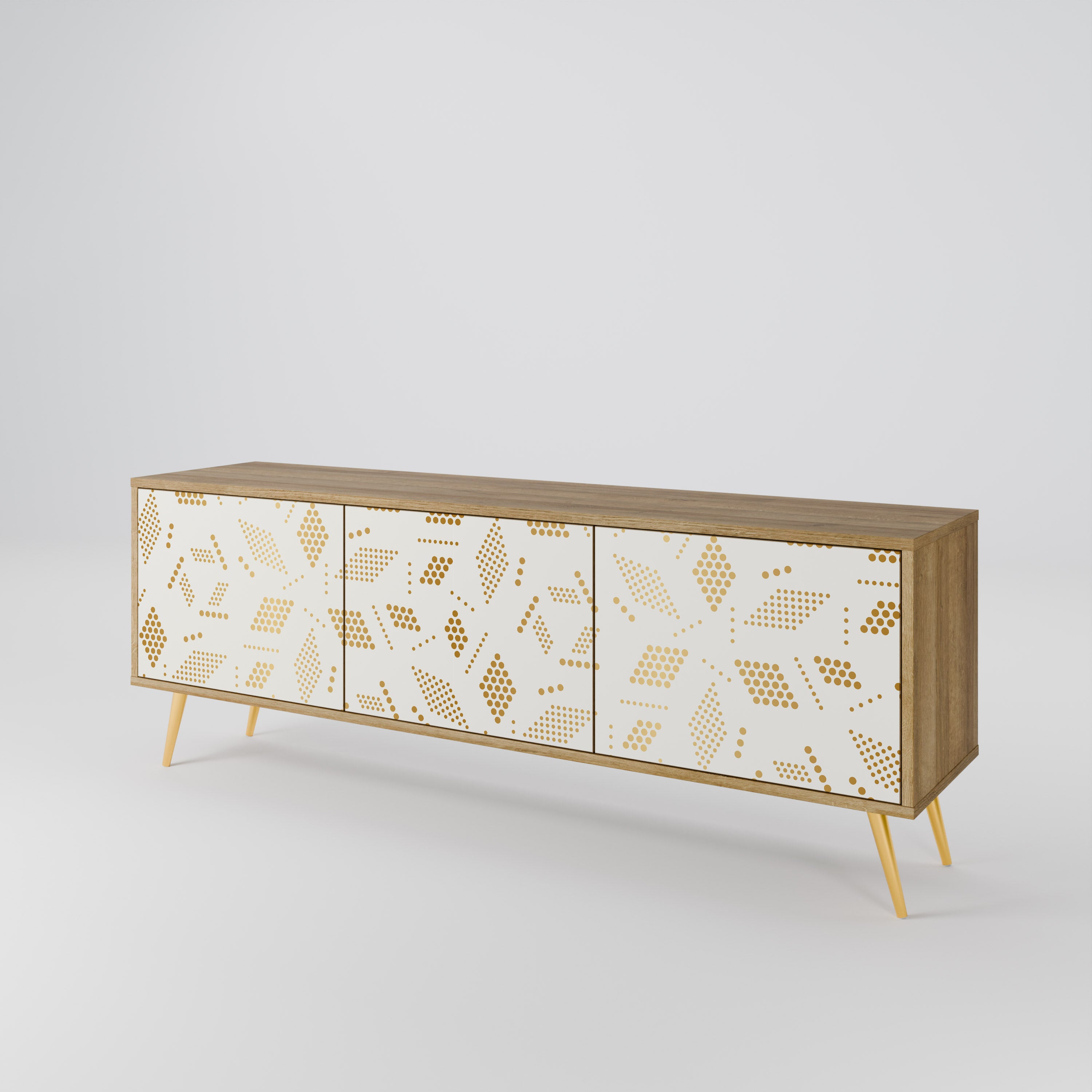 SPOTTED DAZE 3-Door TV Stand in Oak Effect