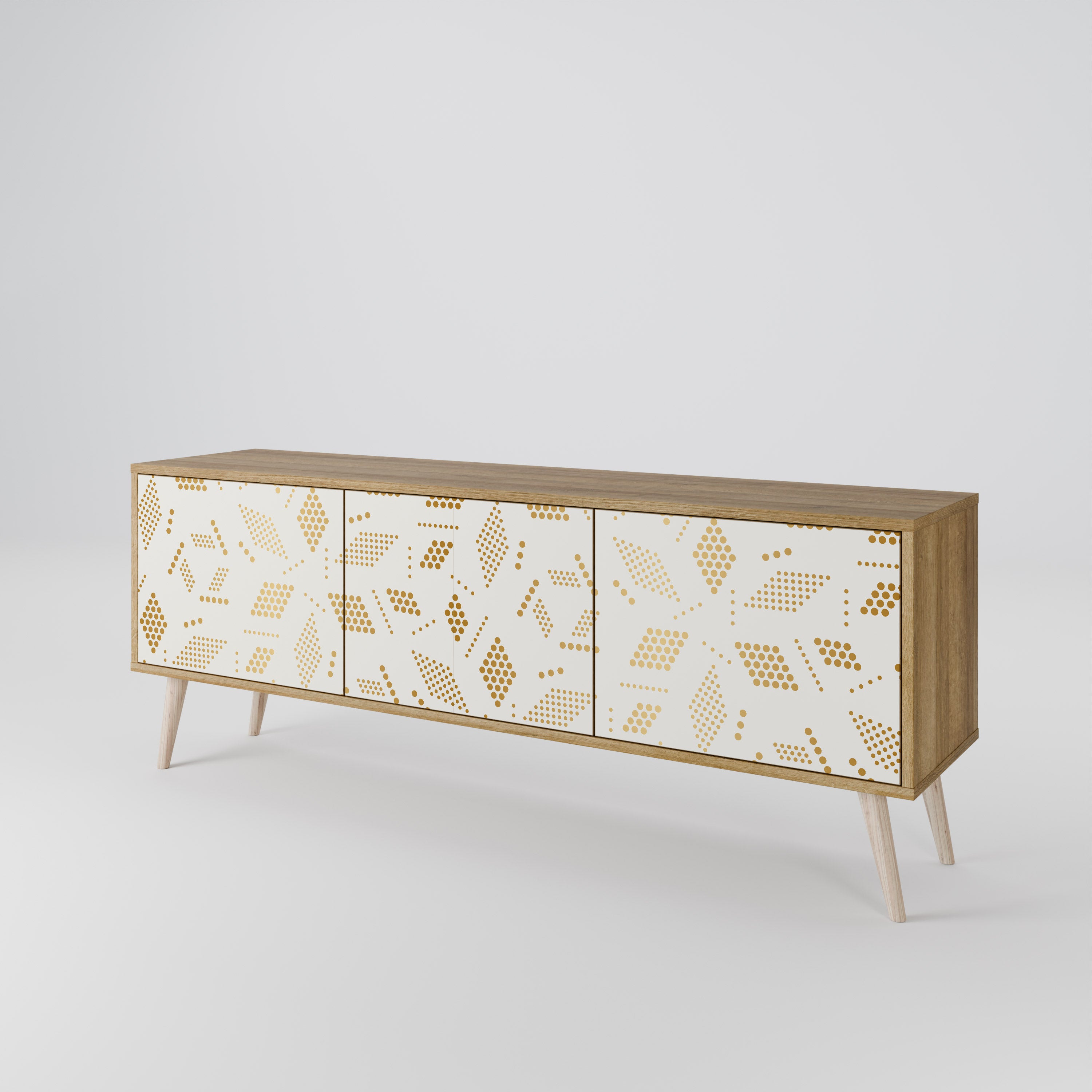 SPOTTED DAZE 3-Door TV Stand in Oak Effect