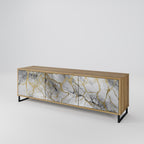 TIMELESS GLIDE 3-Door TV Stand in Oak Effect