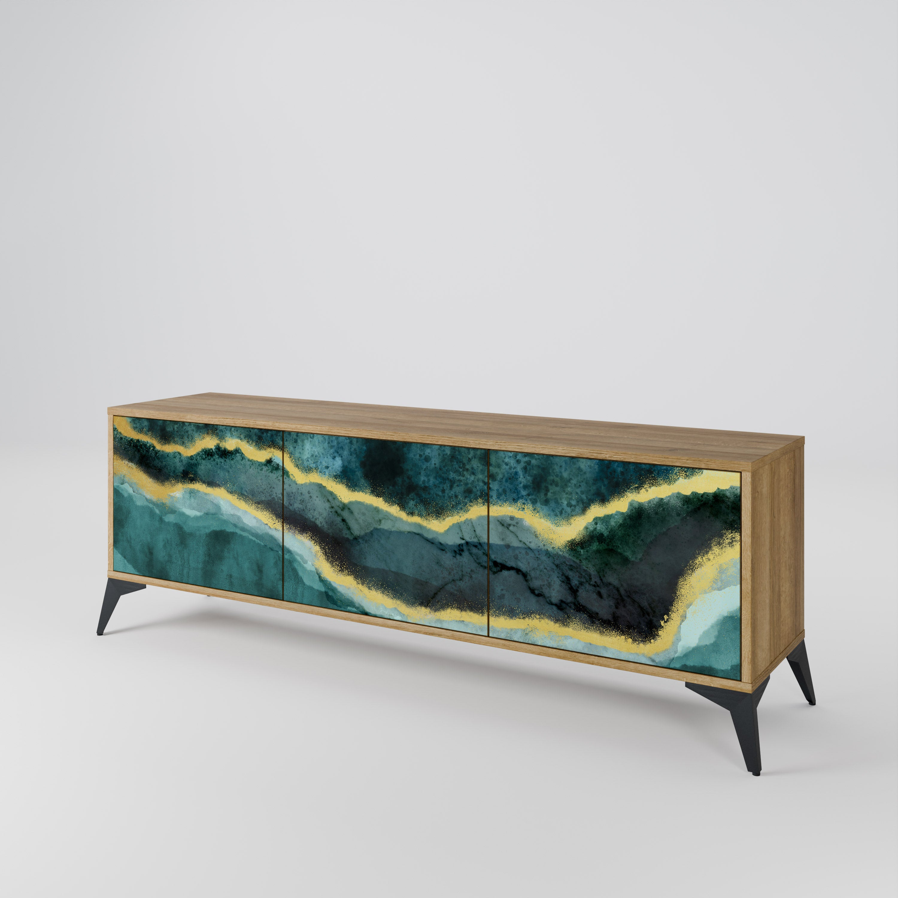 GOLDRUSH ODYSSEY Mueble de TV de 3 Puertas